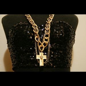 Sequins Black Bustier